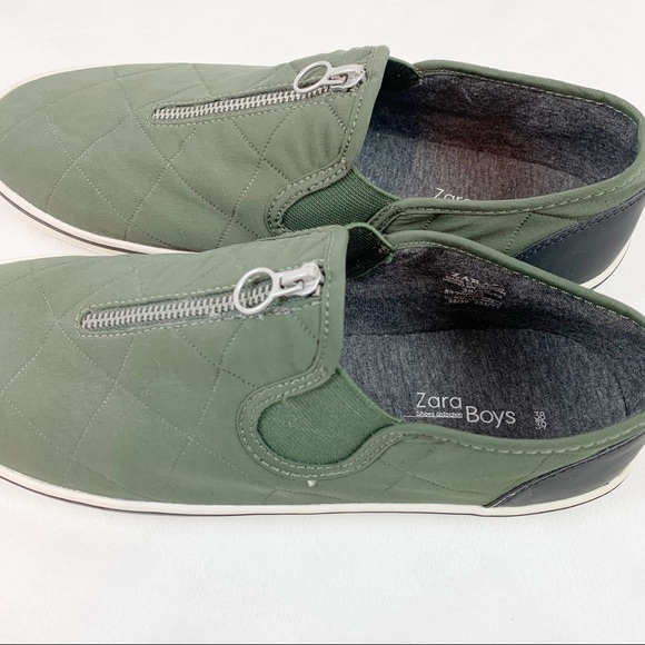Zara zip quilted slip on sneakers olive green - Picture 4 of 8